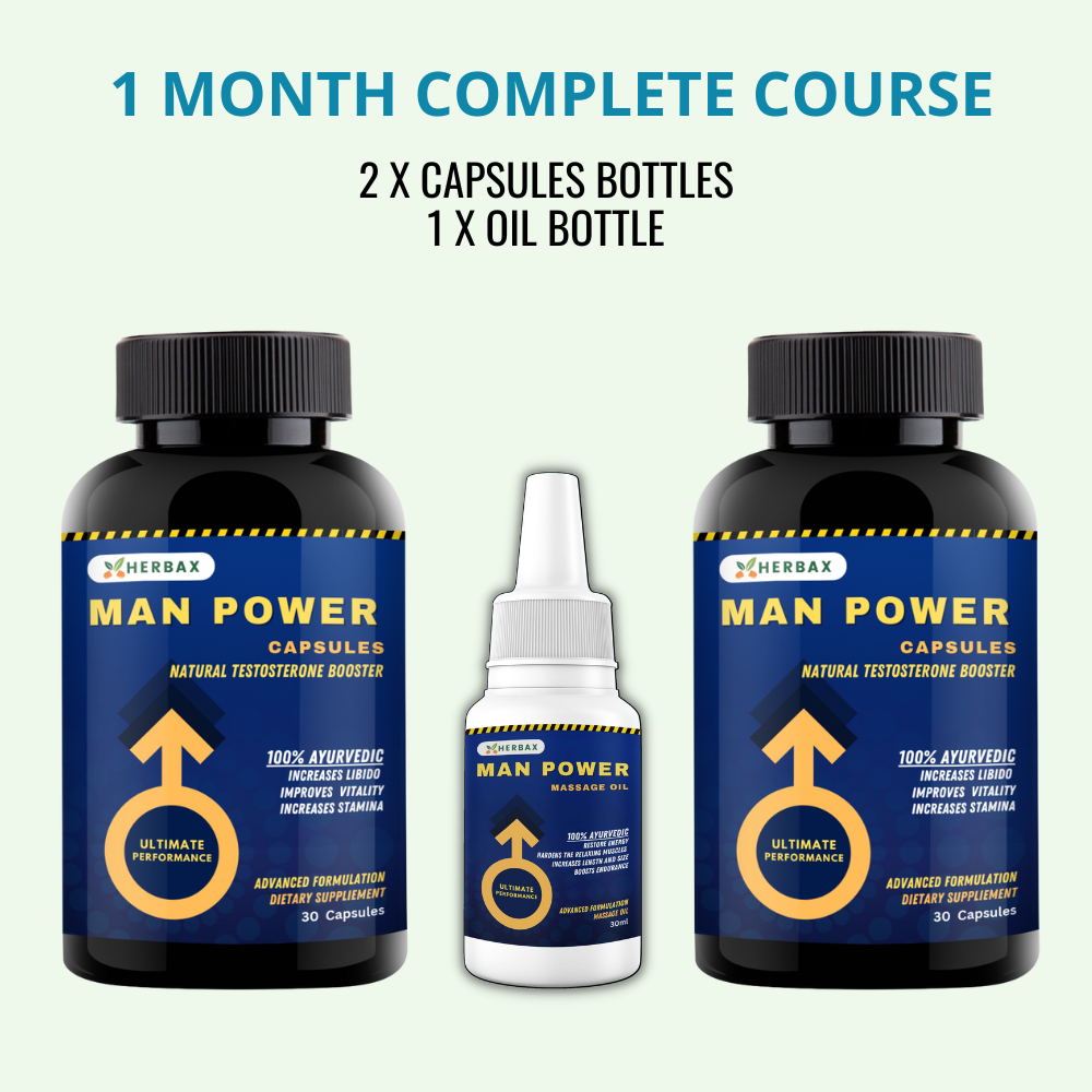 Herbal Man Power Capsules 2 X 30(60 Ayurvedic Capsules  2 X man power Capsules