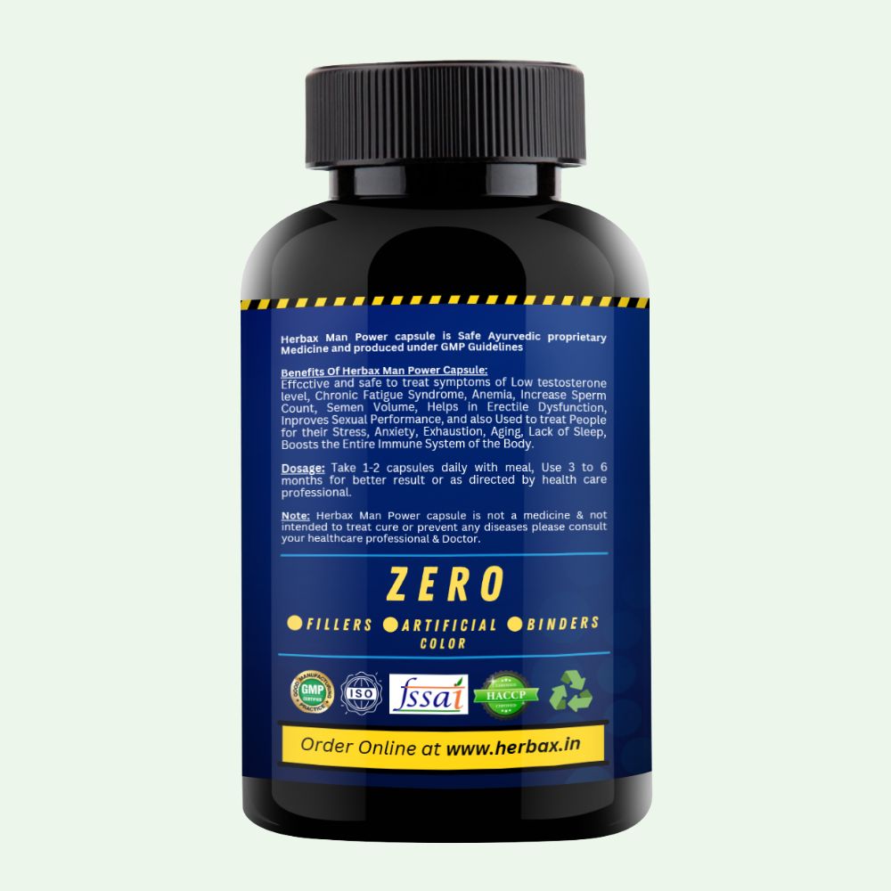 Herbal Man Power Capsules 2 X 30(60 Ayurvedic Capsules  2 X man power Capsules